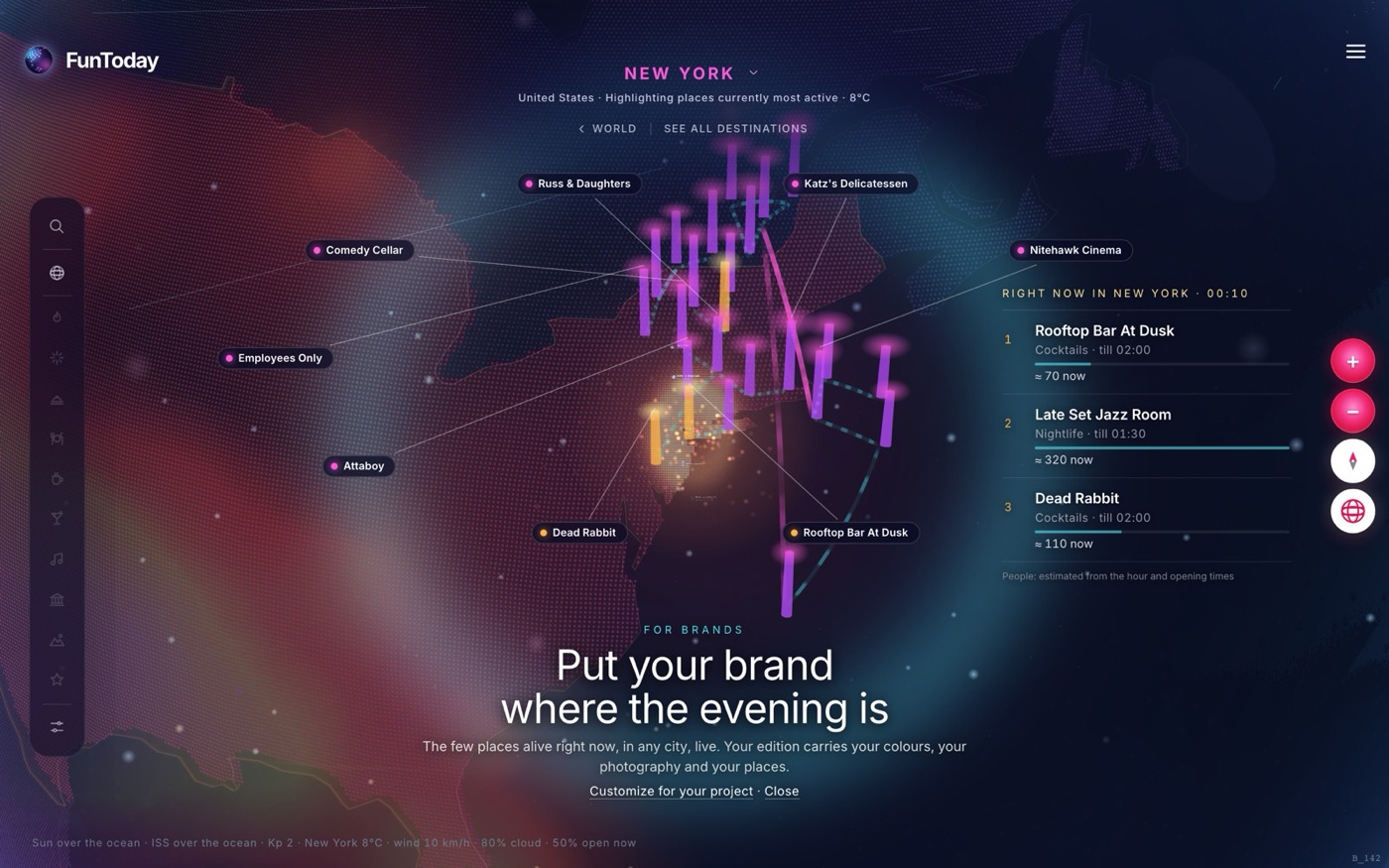 The brands version of the live globe, New York