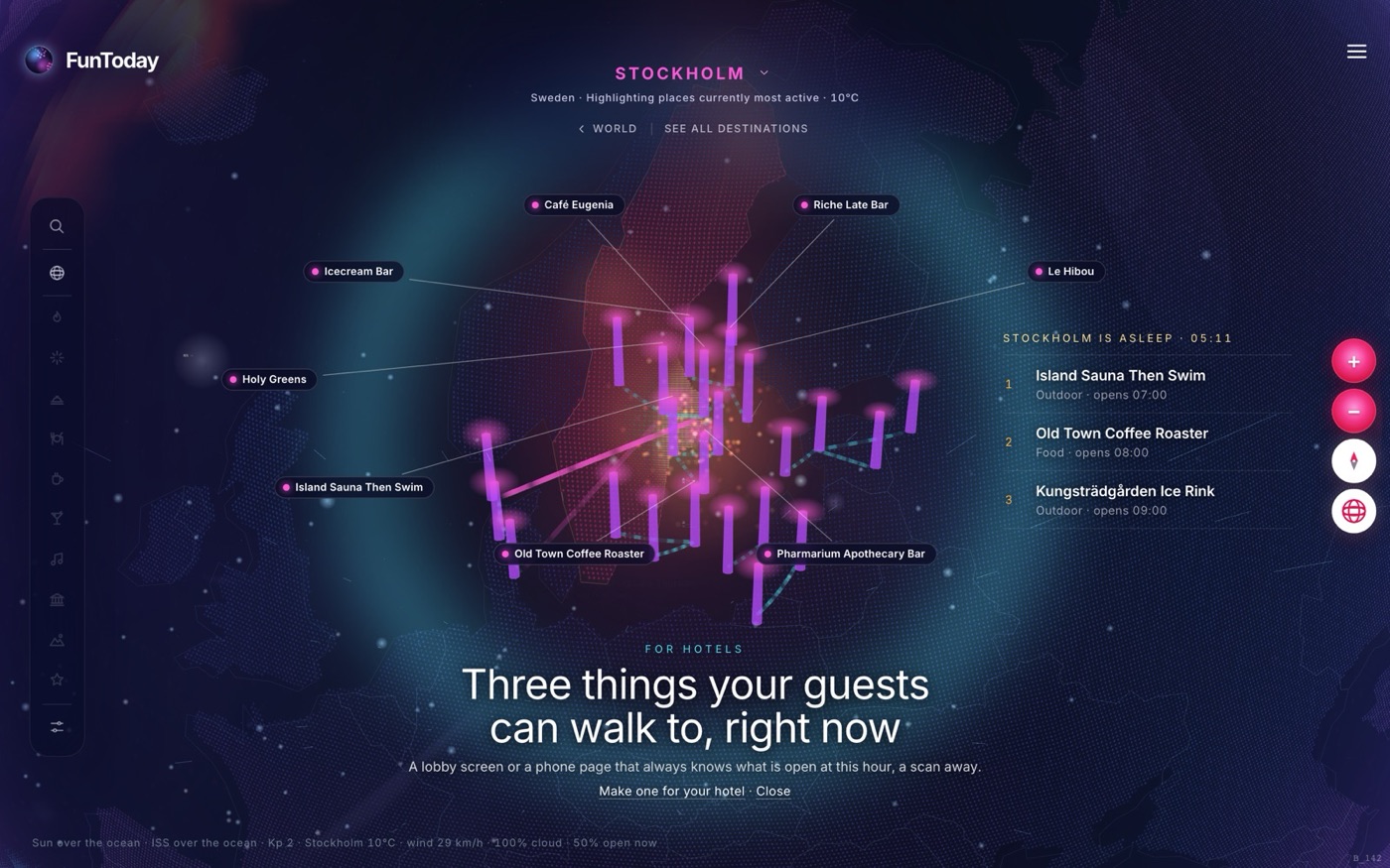 The hotels version of the live globe, Stockholm